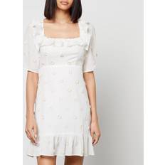 Rixo Camile Floral-Appliquéd Cotton-Gauze Mini Dress Multi