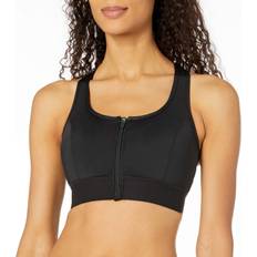 Amoena Bras Amoena Amoena Women's Zip Front Support Pocketed Sport Bra, Black