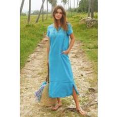 Långa klänningar - Turkosa Aspiga Alisha Linen Maxi Dress Turquoise