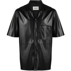 Polyurethane Shirts Nanushka Camp faux-leather shirt men Polyester/Polyurethane Black