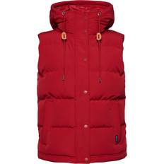 Nylon - Vrouw Vesten Superdry Everest Pufferbodywarmer Met Capuchon - Rouge