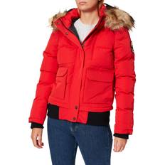 Superdry Damen Bekleidung Superdry Women's Everest Bomberjacke mit Kapuze Rot Größe: Rot