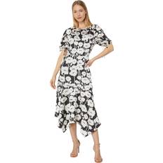Ted Baker Dresses Ted Baker Womens Black Puff-sleeve Woven Midi Dress