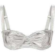Silver Bras Dolce & Gabbana KIM metallic underwired balconette bra women Elastane/Polyester 2B Silver