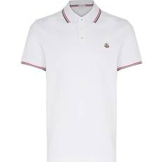 Moncler Wit Polo's Moncler Contrast Rib Polo - White