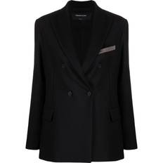 Organic Blazers Fabiana Filippi double-breasted blazer women Virgin Wool/Polyester/Elastane/Viscose/Polyester/Eco Brass Black