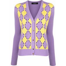 Yellow Cardigans Versace two-tone cashmere cardigan women Cashmere Purple