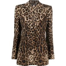 Leopard - Women Blazers Dolce & Gabbana leopard-print single-breasted blazer women Wool/Elastane/Polyester/Elastane Black