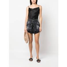 DSquared2 Skirts DSquared2 high-waisted distressed-effect denim skirt women Elastane/Cotton/Cotton/Polyester Black