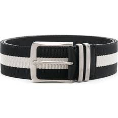 Men - Polyamide Belts Bally striped panelled leather belt men Recycled Polyamide/Calf Leather Black