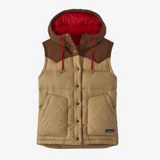 Brown - Women Vests Patagonia Women's Bivy Hooded Vest Tinamou Tan