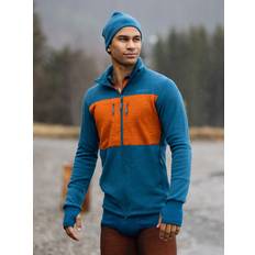 Men - Merino Wool Jackets Devold egga grid merino long sleeve fleece blau orange