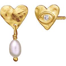 Maanesten Øreringe Maanesten Vesta Earsticks - Gold/Pearls