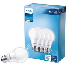 LED Lamps Philips 60-Watt Equivalent A19 Non-Dimmable E26 LED Light Bulb Daylight 5000K 4-Pack