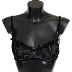 Ermanno Scervino Black Mesh Balconcino Bra Nylon Underwear IT2