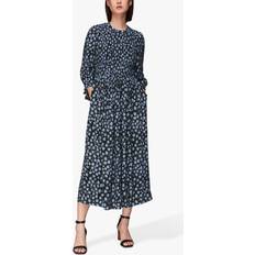 Viscose Dresses Whistles Dalmatian Shirred Midi Dress