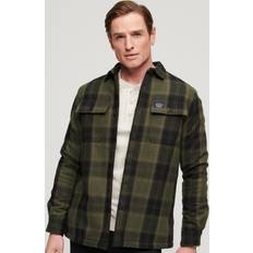 Superdry WOOL MILLER OVERSHIRT Mørkgrøn