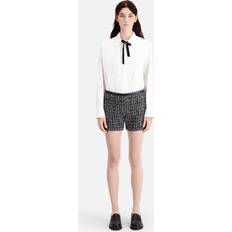 Leather - Women Shorts The Kooples Black Tweed Shorts BLACK WHITE