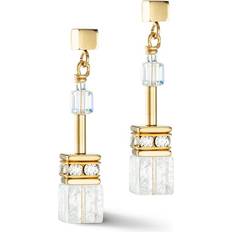 Coeur de Lion GeoCUBE Iconic Nature White-Gold Earrings 3018/21-1416