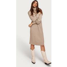 Beige - Femme Robes Only Robe en Maille Manches Longues Hazel - Marron