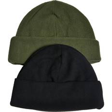 Urban Classics Herr Mössor Urban Classics Unisex mössa fleece beanie 2-pack tiniolive/svart, en storlek, Tiniolive/svart, En