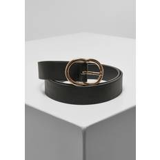 Urban Classics Unisex liten ring spänne bälte, Svart/guld