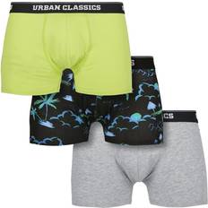 Urban Classics Boxershorts för män, snögubbe, julboxershorts, 3-pack, julkalsonger för män, storlekar S–5XL, Island Aop lime grå