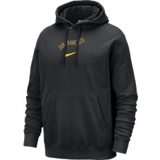 Gold Jumpers Nike Golden State Warriors Club Fleece City Edition Men's NBA Pullover Hoodie Black