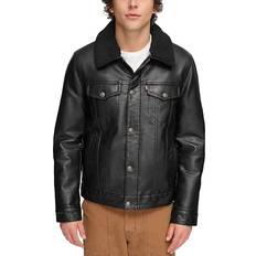 Leather - Men Jackets Levi's Faux Shearling Trucker Jacket Black