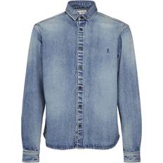 Saint Laurent Jeanshemd Cassandre blau