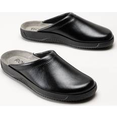 Rohde Udetøfler Rohde 2772 Mens Wide Fit Leather Mule Slippers Black: EUR