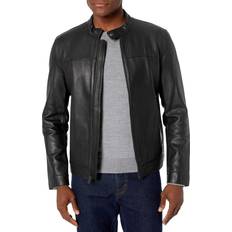 Cole Haan Bonded Leather Moto Jacket NoColor