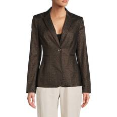 Tommy Hilfiger Black Blazers Tommy Hilfiger Women's One-Button Shimmer Blazer Black/bronze Black/bronze