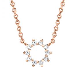 Glanzstücke München Flower Circle Necklace - Rose Gold/Transparent