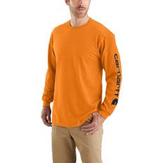 T-shirts & Tank Tops Carhartt Men's Relaxed Fit Heavyweight Long-Sleeve Logo Sleeve Graphic T-Shirt Orange