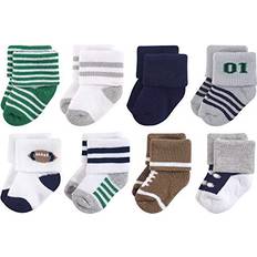 1-3M - Boys Underwear Children's Clothing Luvable Friends Little Treasure Baby Newborn Socks, Football 8-Pack, 0-6 Months