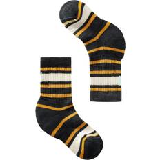 Schwarz Socken Smartwool Kids' Hike Light Cushion Striped Crew Socks BLACK