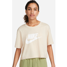 Nike Cropped T-shirts Nike Women's Sportswear Essential Cropped T-Shirt Sanddrift/White, Women's Core/Basic Tops at Academy Sports