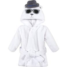 Bath Robes Hudson Baby Unisex Baby Plush Animal Face Bathrobe, Handsome Bear, 0-9 Months