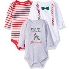 Girls - Grey Bodysuits Little Treasure Baby Cotton Bodysuit - Christmas Suspenders