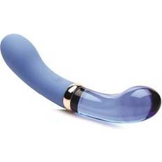 Glass Vibrators Sex Toys XR Brands Bleu Dual Ended G-spot Silicone & Glass Vibrator