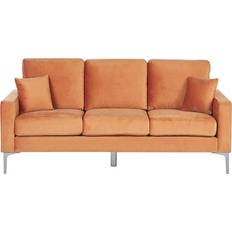 Canapé Divan Canapés Beliani Gavle Orange/Silver Canapé 183cm Canapé 3 Places