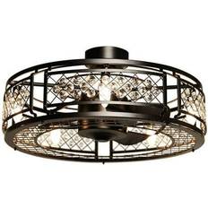 Black fan with light Bed Bath & Beyond Black Crystal Ceiling Fan Light and Remote Control Black