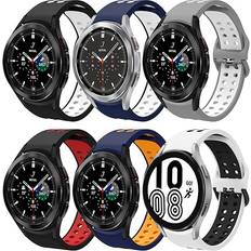 Smartwatch Strap Wizvv No Gap Fancy Strap for Galaxy Watch 4/5/6/Watch 5 Pro/Watch 6 Classic/Watch 4 Classic 6-Pack