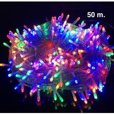 Led bånd 50 meter Superbiksen Multifarvet 50m Lyskæde 400 Pærer