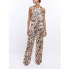 Brun - Jumpsuits Jumpsuits & Overalls River Island Womens Jumpsuit Brown Leopard Print Layered