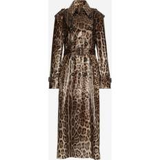 Lungo Cappotti Dolce & Gabbana Leopard-print coated sateen trench coat