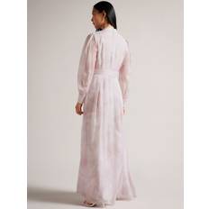 Ted Baker Long Dresses Ted Baker Womens Pink Huron Blouson-sleeve Recycled-polyester Maxi Dress