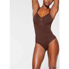 A Bodysuits SKIMS Womens Cocoa Sculpt Ruched Stretch-woven Body