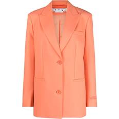 Off-White Blazers Off-White Blazer Met Enkele Rij Knopen - Oranje